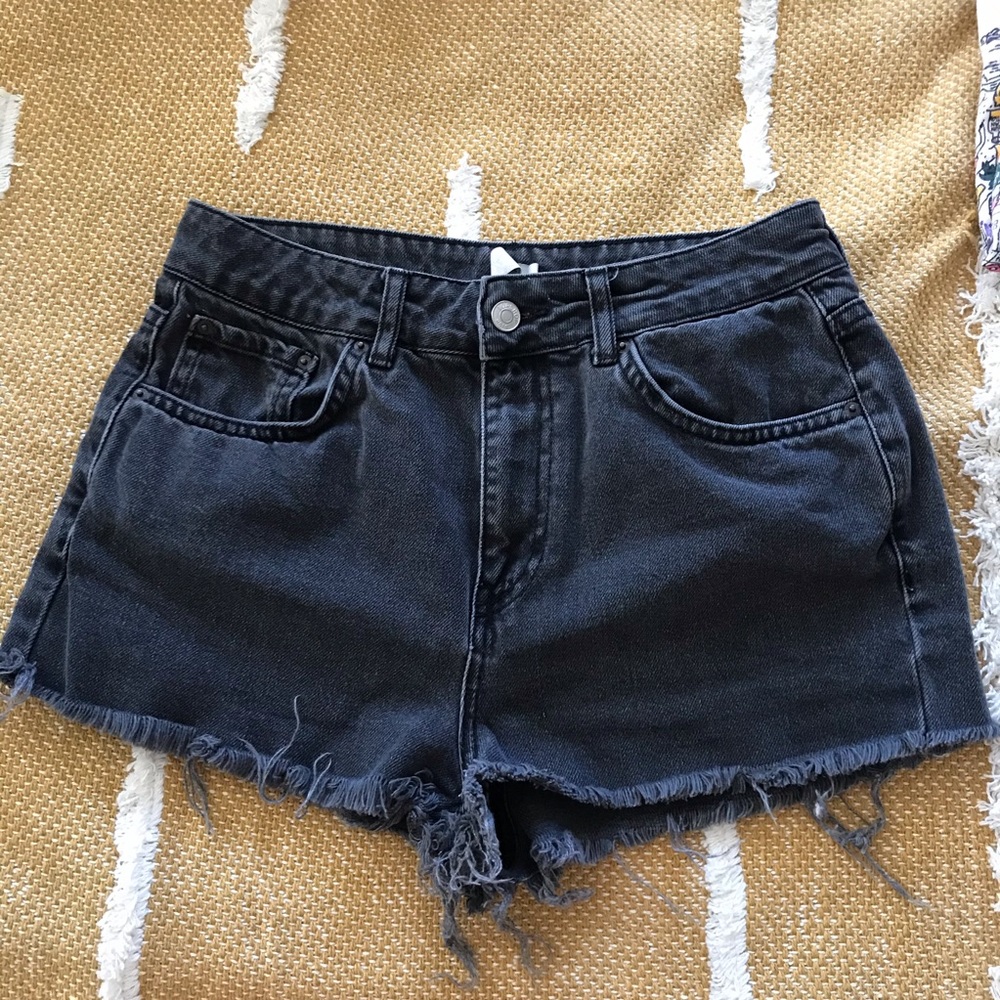 Topshop Black Mom Jean Shorts